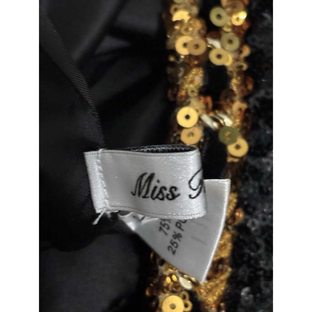 Miss Rosier Eulalia black embellished mini dress Sz S Sequin Gold Party Cocktail - Picture 15 of 16